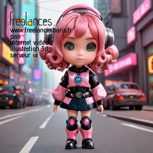 Pao mise en page internet vidéo illustration 3d serveur IA générative AI freelance paris studio de création magazines QTU0UC40